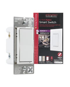 Enbrighten Zigbee In-Wall Smart Switch with QuickFit™ and SimpleWire™ and Energy Monitoring, White/Almond